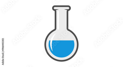 Laboratory glassware with blue liquid.