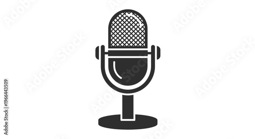 Microphone on a stand closeup view.