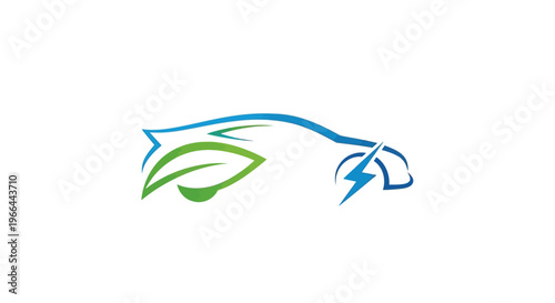 Electric car charging symbol logo.
