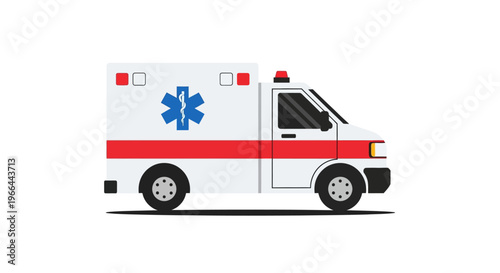 Emergency Medical Services Vehicle Side View.