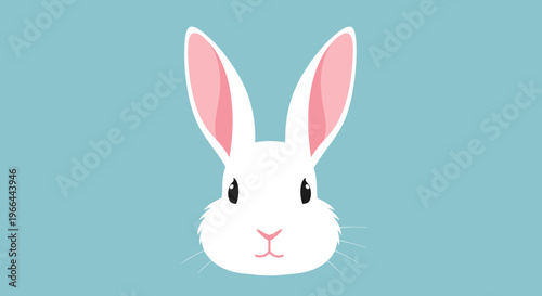 Cute white rabbit face closeup.