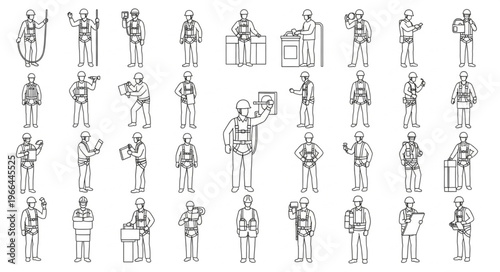 Ancient Chinese Figures and Symbols Illustration.