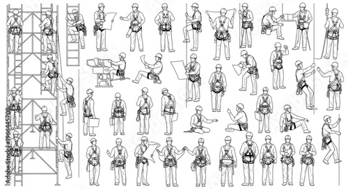 Ancient Chinese Soldiers and Military Equipment Illustration.