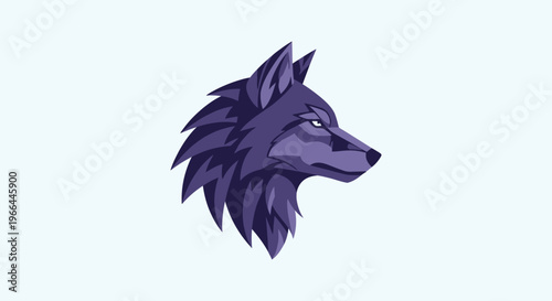 Purple wolf head profile view.