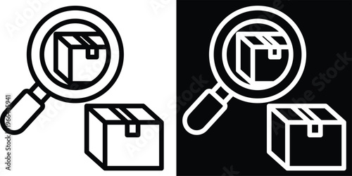 research Two-tone version in black and white background