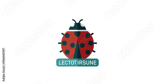 Red ladybug with black spots insect.