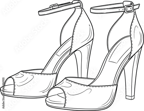 Elegant high heel sandals with ankle strap for women stylish fashion footwear for special occasions.