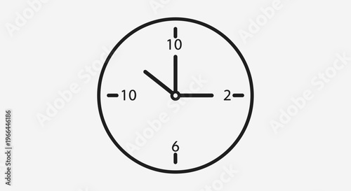 Simple Round Analog Wall Clock Face.