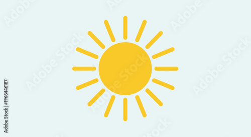 Simple Yellow Sun Icon Graphic.