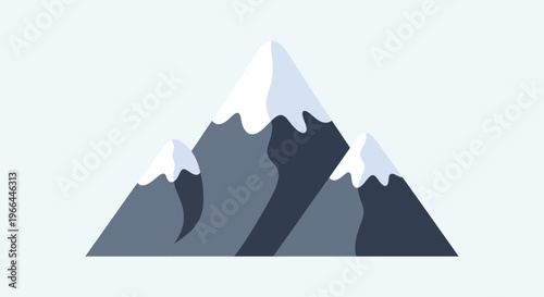 Snowy mountain peaks illustration graphic design.