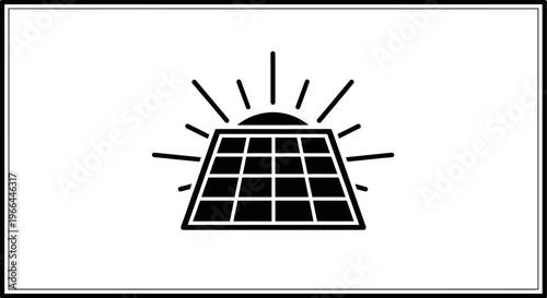 Solar panel renewable energy icon.