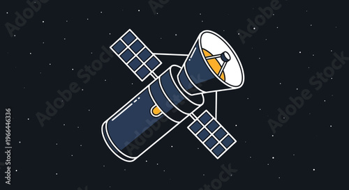 Space Telescope Satellite in Orbit.