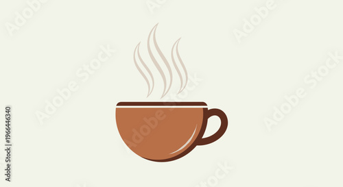 Steaming hot coffee cup illustration.
