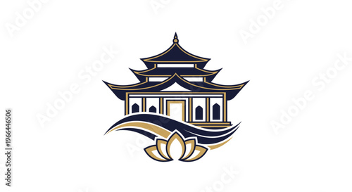 Traditional Asian Temple Pagoda Design.