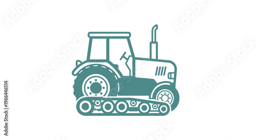 Tractor with tracks and cabin.