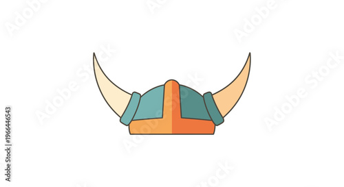 Viking helmet with curved horns.