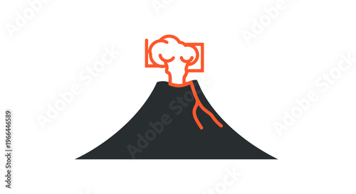Volcano with eruption and smoke.