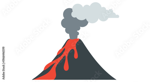 Volcano Eruption with Lava Flow.