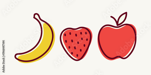 Strawberry and chocolate illustration featuring a red heart shape as a romantic symbol of love and passion for a Valentine's Day wedding card design.