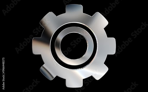 Gear Icon 3D Render Animation Loop