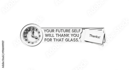 Motivational message about hydration and the value of drinking water  