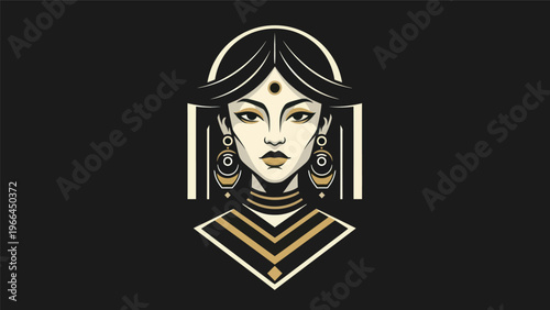 Woman portrait in art deco style