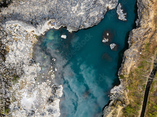 Basalt and coloful waterbody