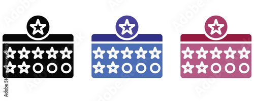 Loyalty card icons, bonus card icons vector set in trendy flat style illustration isolated on white background.