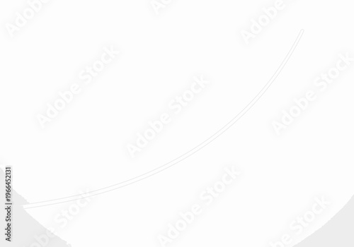 A minimalist line curves upward on a white background with subtle flow.