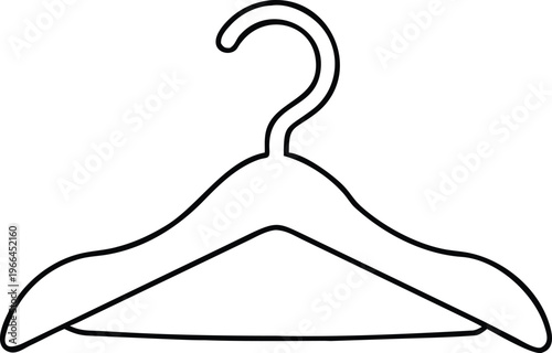 Basic line art illustration of a garment hanger essential for closet tidiness and display