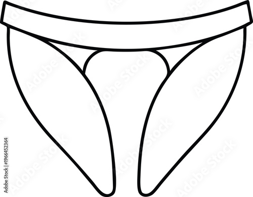 Basic Outline Illustration of Mens Underwear Briefs for Apparel Design and Comfort Wear