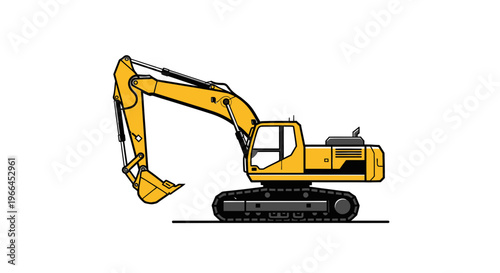 Heavy Duty Excavator Machine Working on Construction Site