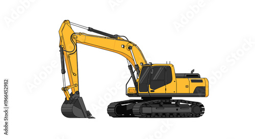 Heavy Duty Excavator Machine Working on Construction Site