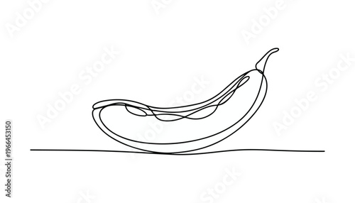 One continuous line illustration of an Peas vegetable, isolated on white background.