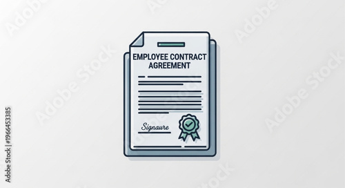 Employee Contract Agreement Document with Signature and Seal.