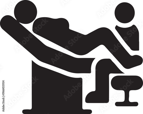 Gynecological examination icon, medical checkup symbol