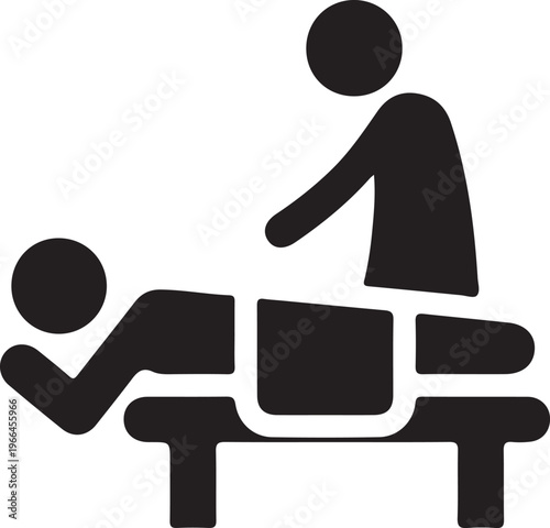 Print Massage therapy icon, professional spa treatment vector illustration