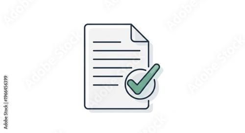 Document with Check Mark - Approval and Validation Concept Illustration.