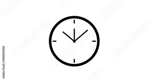 Clock Face Showing Time - A Simple and Clean Illustration.