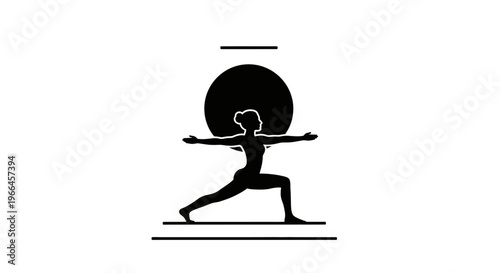 Strong Person Holding a Heavy Sphere Overhead in a Warrior Pose, isolated white background.