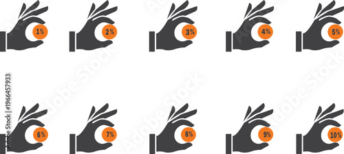 Minimal OK hand icon set