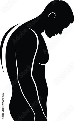 Man's silhouette showing poor posture and spinal health concerns