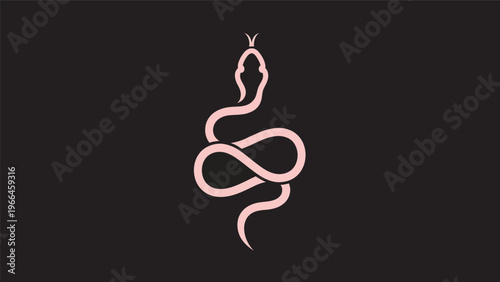 Pink snake silhouette on dark background
