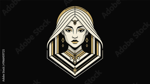 Woman portrait in art deco style