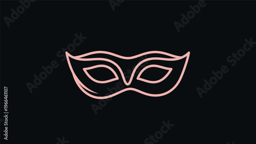 Pink mask illustration on black background