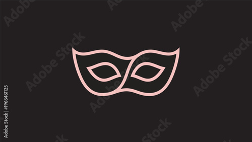 Pink mask on black background