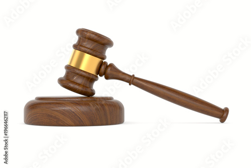 Judge or auction gavel on w...