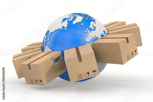 Global delivery cargo. Isol...