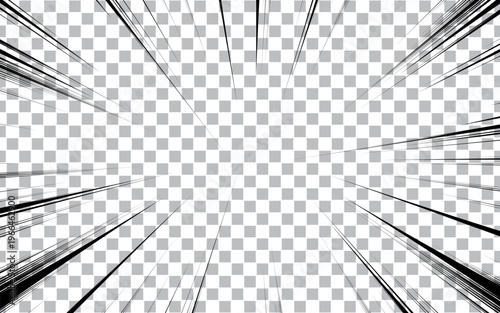 Monochrome concentrated lines of manga comics