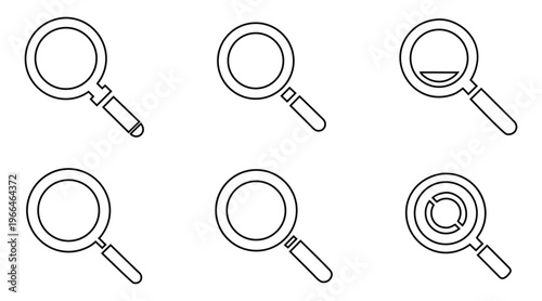 Search symbol line icon vector, search magnifying glass symbol outline icon vector illustration